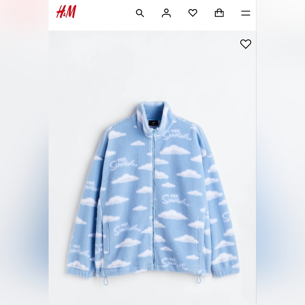 H&M The Simpsons Blue Oversized Fit Teddy jacket LARGE UNISEX O BEST OFFER